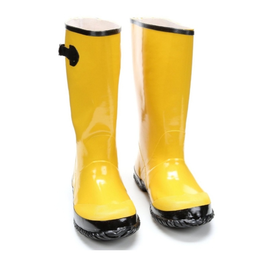 Lined Yellow Rubber Boots Slush Construction Rain - Picture 6 of 7